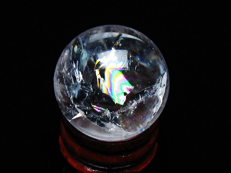 虹入り ヒマラヤ水晶 丸玉 26mm [t317-5359] 1枚目