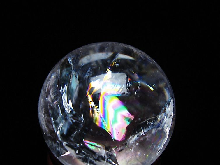 虹入り ヒマラヤ水晶 丸玉 26mm [t317-5359] 2枚目
