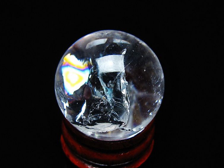 虹入り ヒマラヤ水晶 丸玉 26mm [t317-5359] 3枚目