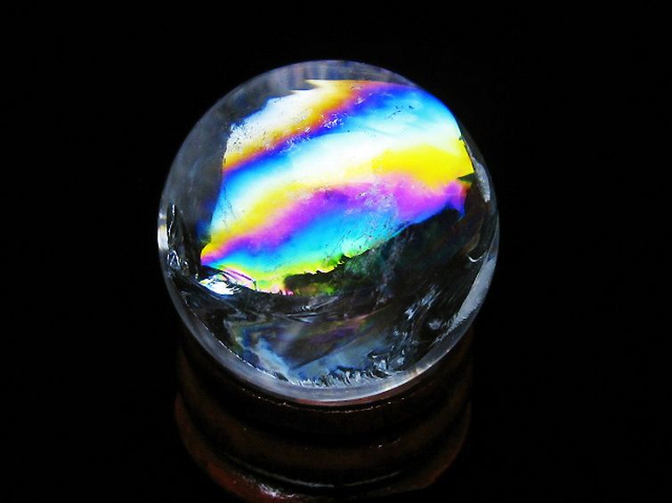 虹入り ヒマラヤ水晶 丸玉 25mm [t317-5361] 1枚目