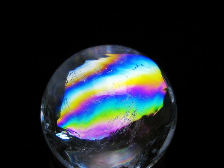 虹入り ヒマラヤ水晶 丸玉 25mm [t317-5361] 2枚目