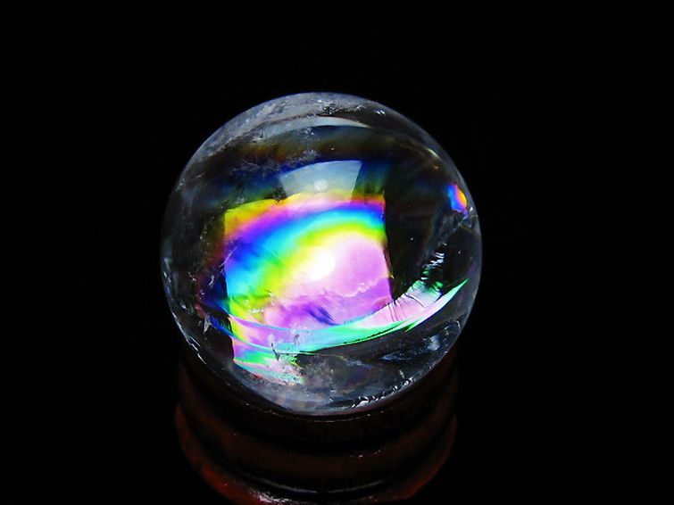 虹入り ヒマラヤ水晶 丸玉 25mm [t317-5361] 3枚目