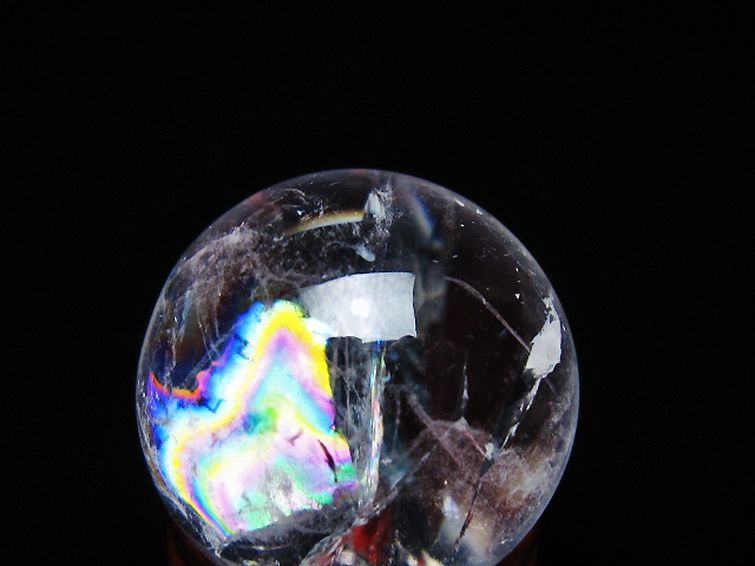 虹入り ヒマラヤ水晶 丸玉 26mm [t317-5363] 2枚目