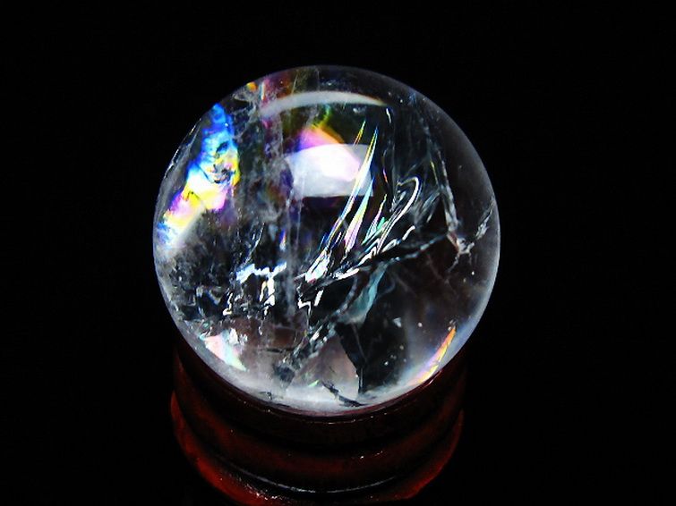 虹入り ヒマラヤ水晶 丸玉 26mm [t317-5363] 3枚目