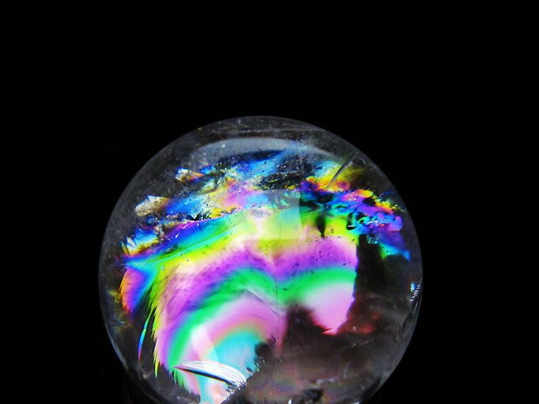 虹入り ヒマラヤ水晶 丸玉 27mm [t317-5367] 2枚目