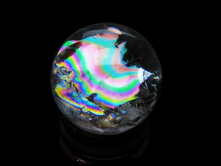 虹入り ヒマラヤ水晶 丸玉 27mm [t317-5367] 3枚目