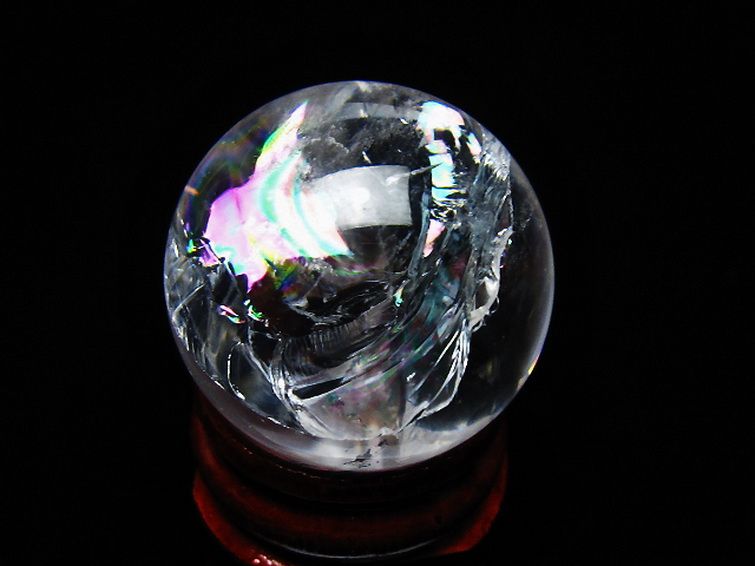 虹入り ヒマラヤ水晶 丸玉 27mm [t317-5371] 3枚目