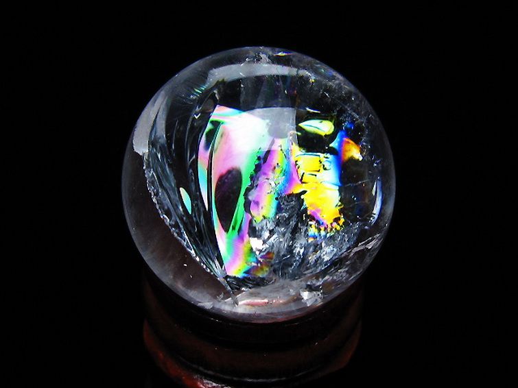 虹入り ヒマラヤ水晶 丸玉 27mm [t317-5374] 1枚目