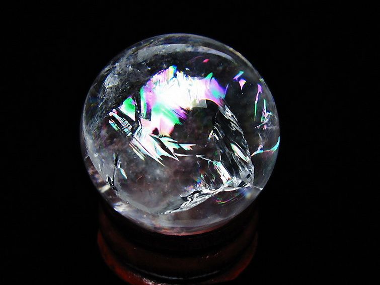 虹入り ヒマラヤ水晶 丸玉 27mm [t317-5377] 1枚目
