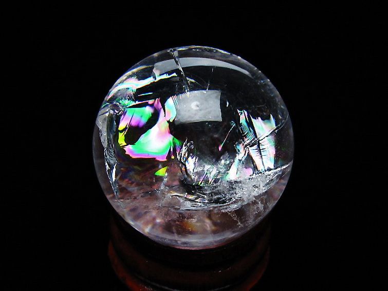 虹入り ヒマラヤ水晶 丸玉 27mm [t317-5377] 3枚目
