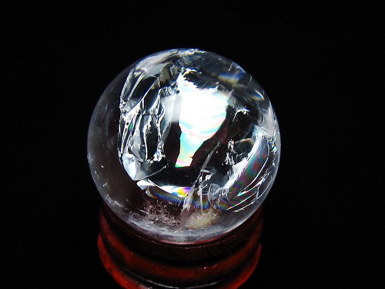 虹入り ヒマラヤ水晶 丸玉 26mm [t317-5378] 1枚目