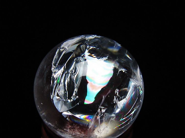 虹入り ヒマラヤ水晶 丸玉 26mm [t317-5378] 2枚目