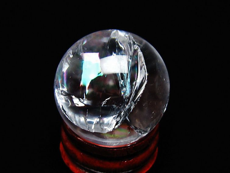 虹入り ヒマラヤ水晶 丸玉 26mm [t317-5378] 3枚目