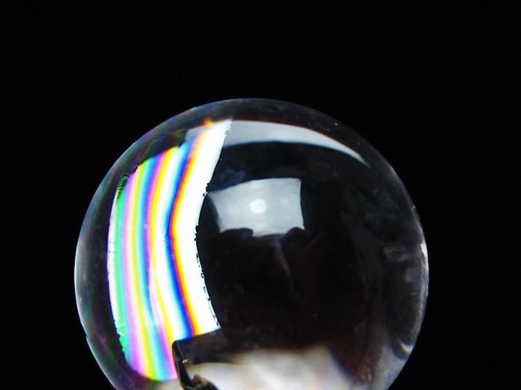 虹入り ヒマラヤ水晶 丸玉 28mm [t317-5382] 2枚目