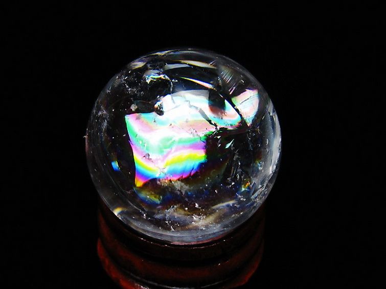 虹入り ヒマラヤ水晶 丸玉 25mm [t317-5384] 3枚目