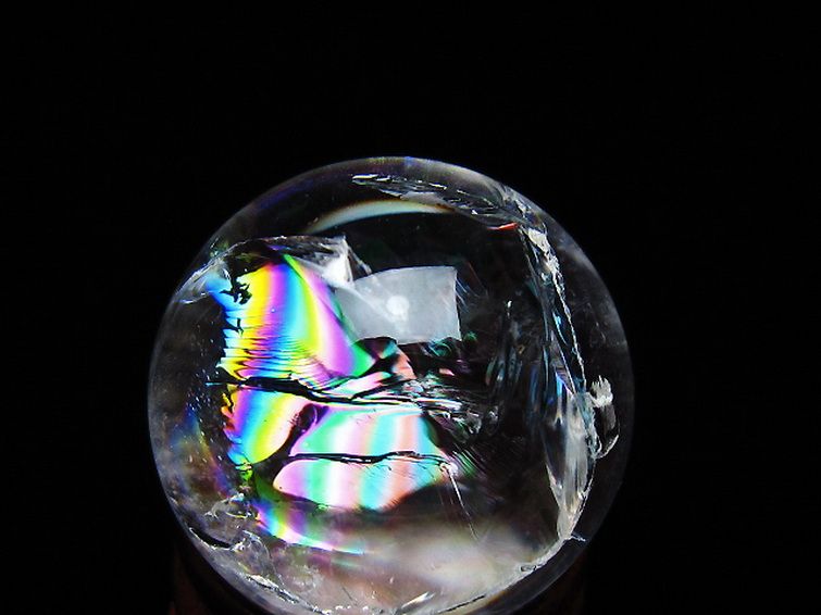 虹入り ヒマラヤ水晶 丸玉 25mm [t317-5387] 2枚目