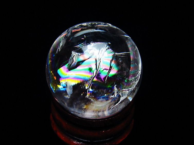 虹入り ヒマラヤ水晶 丸玉 25mm [t317-5387] 3枚目