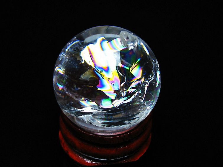 虹入り ヒマラヤ水晶 丸玉 25mm [t317-5390] 1枚目