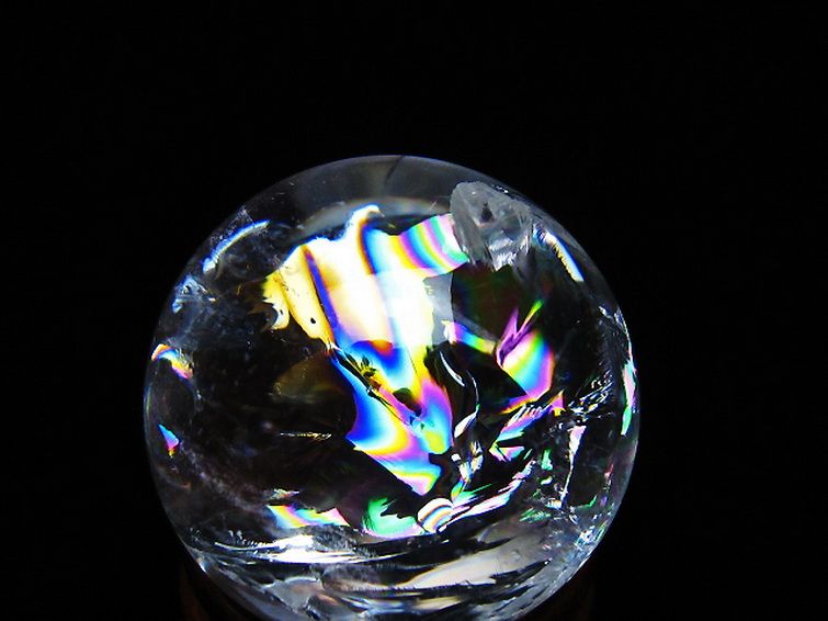 虹入り ヒマラヤ水晶 丸玉 25mm [t317-5390] 2枚目