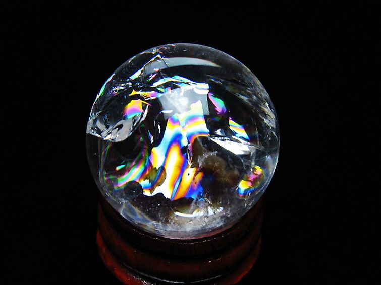 虹入り ヒマラヤ水晶 丸玉 25mm [t317-5390] 3枚目