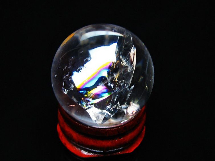 虹入り ヒマラヤ水晶 丸玉 26mm [t317-5391] 1枚目