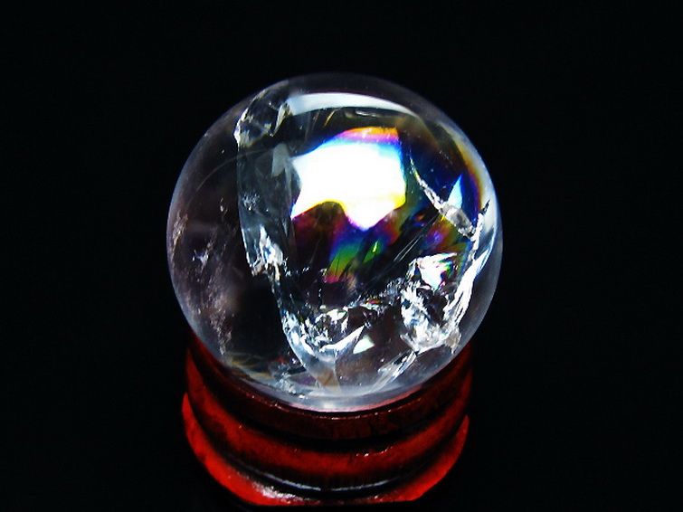 虹入り ヒマラヤ水晶 丸玉 26mm [t317-5391] 3枚目