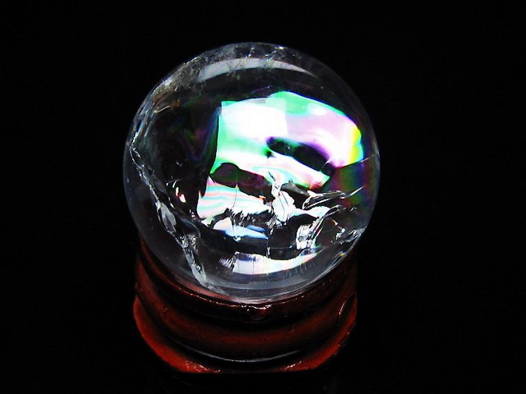 虹入り ヒマラヤ水晶 丸玉 25mm [t317-5392] 1枚目