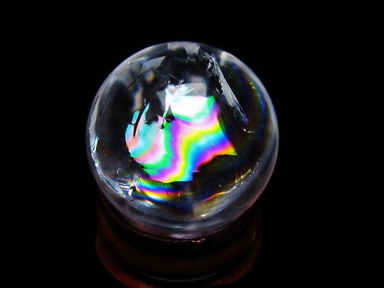 虹入り ヒマラヤ水晶 丸玉 25mm [t317-5393] 3枚目