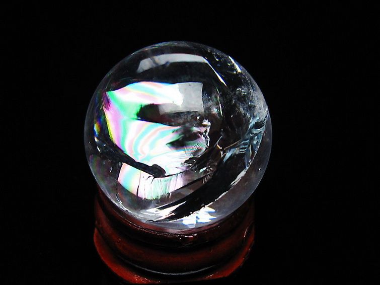 虹入り ヒマラヤ水晶 丸玉 26mm [t317-5394] 1枚目