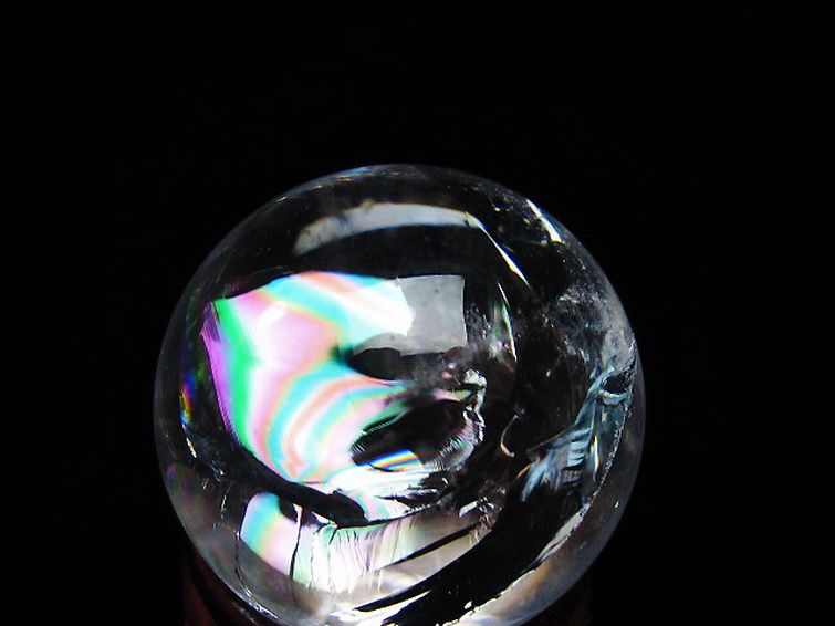 虹入り ヒマラヤ水晶 丸玉 26mm [t317-5394] 2枚目