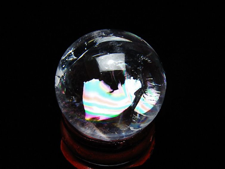 虹入り ヒマラヤ水晶 丸玉 26mm [t317-5394] 3枚目