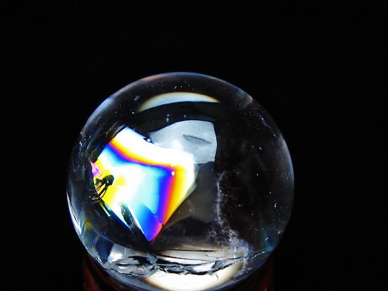 虹入り ヒマラヤ水晶 丸玉 25mm [t317-5397] 2枚目