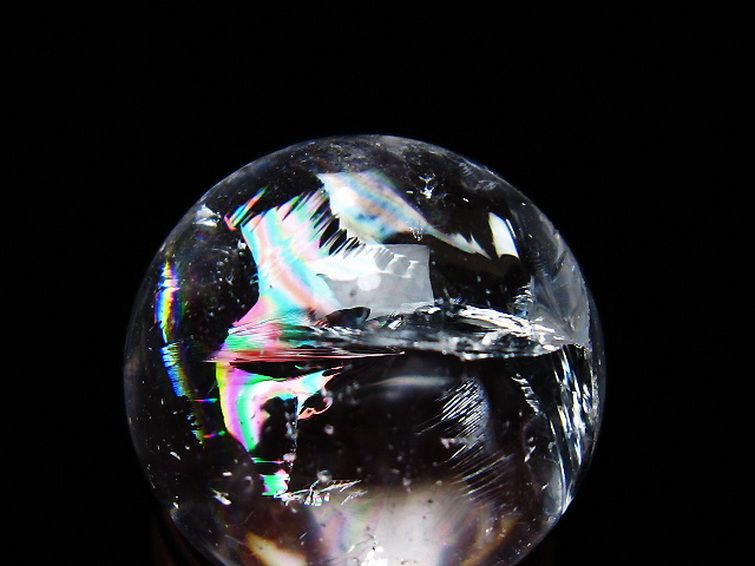 虹入り ヒマラヤ水晶 丸玉 25mm [t317-5398] 2枚目