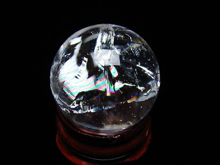 虹入り ヒマラヤ水晶 丸玉 25mm [t317-5398] 3枚目