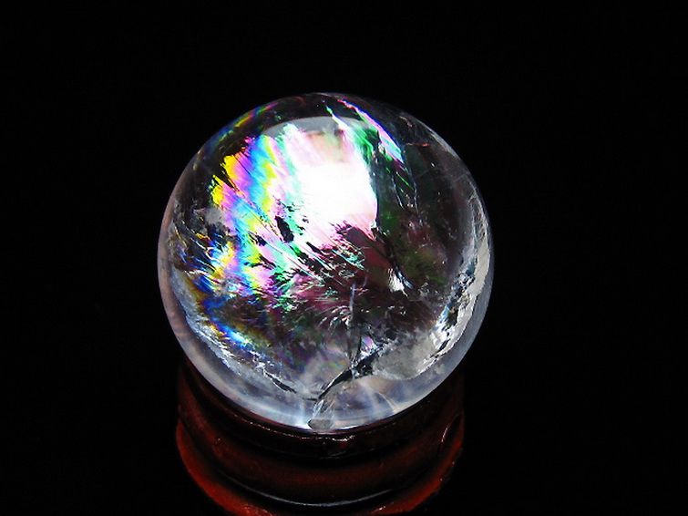 虹入り ヒマラヤ水晶 丸玉 26mm [t317-5403] 1枚目