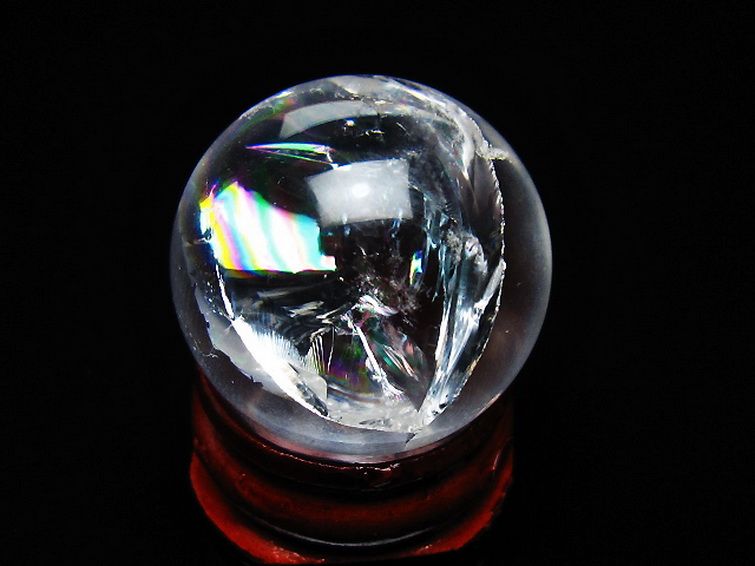 虹入り ヒマラヤ水晶 丸玉 26mm [t317-5404] 1枚目