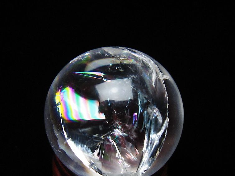 虹入り ヒマラヤ水晶 丸玉 26mm [t317-5404] 2枚目