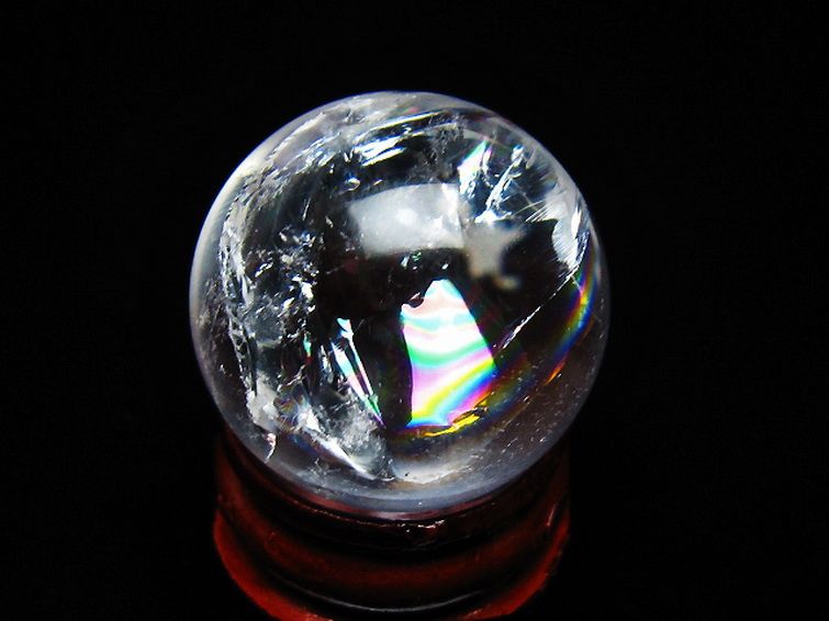 虹入り ヒマラヤ水晶 丸玉 26mm [t317-5404] 3枚目