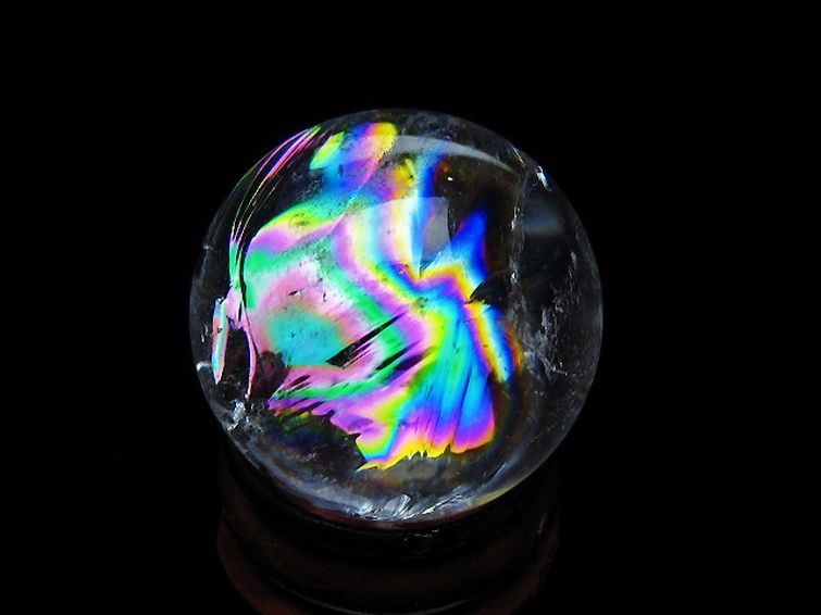 虹入り ヒマラヤ水晶 丸玉 26mm [t317-5406] 3枚目