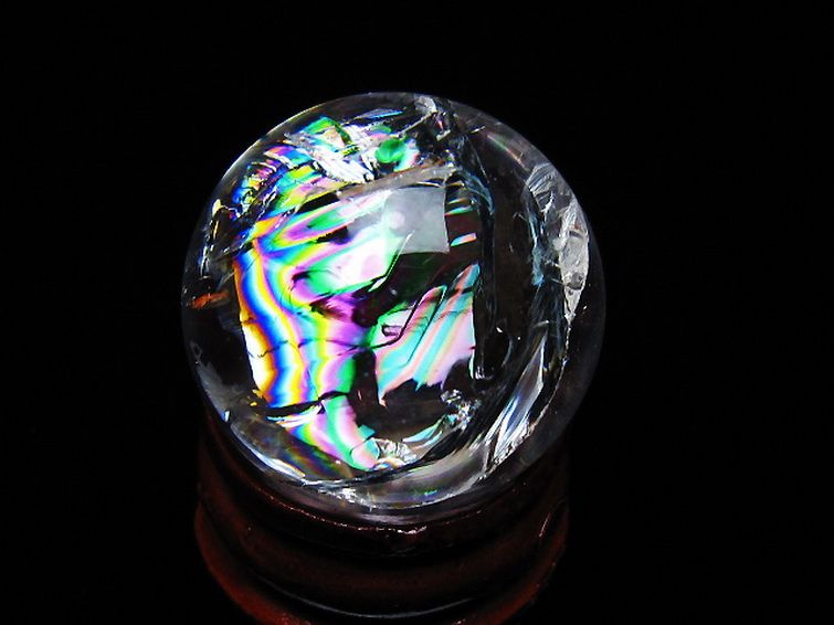 虹入り ヒマラヤ水晶 丸玉 25mm [t317-5407] 1枚目