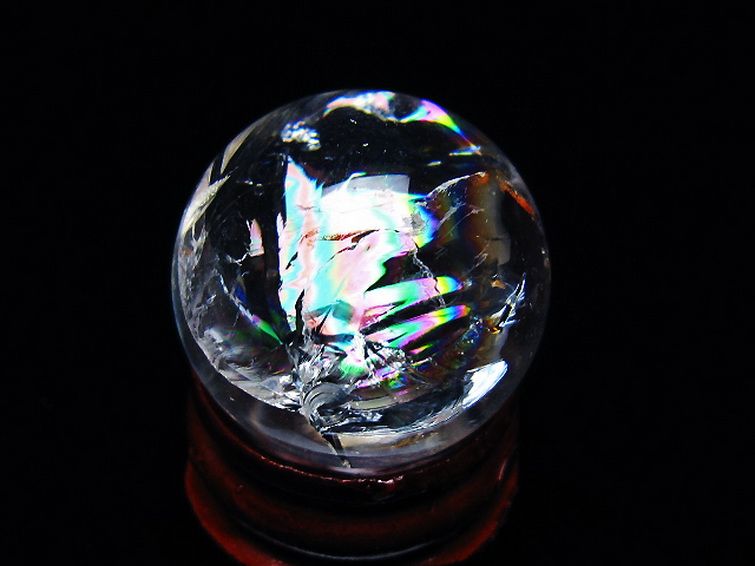 虹入り ヒマラヤ水晶 丸玉 25mm [t317-5407] 3枚目