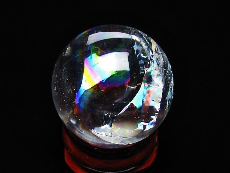 虹入り ヒマラヤ水晶 丸玉 27mm [t317-5411] 3枚目