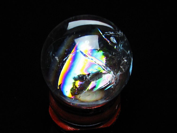 虹入り ヒマラヤ水晶 丸玉 28mm [t317-5416] 3枚目
