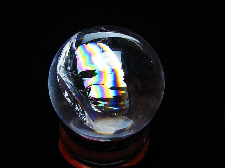 虹入り ヒマラヤ水晶 丸玉 28mm [t317-5417] 1枚目