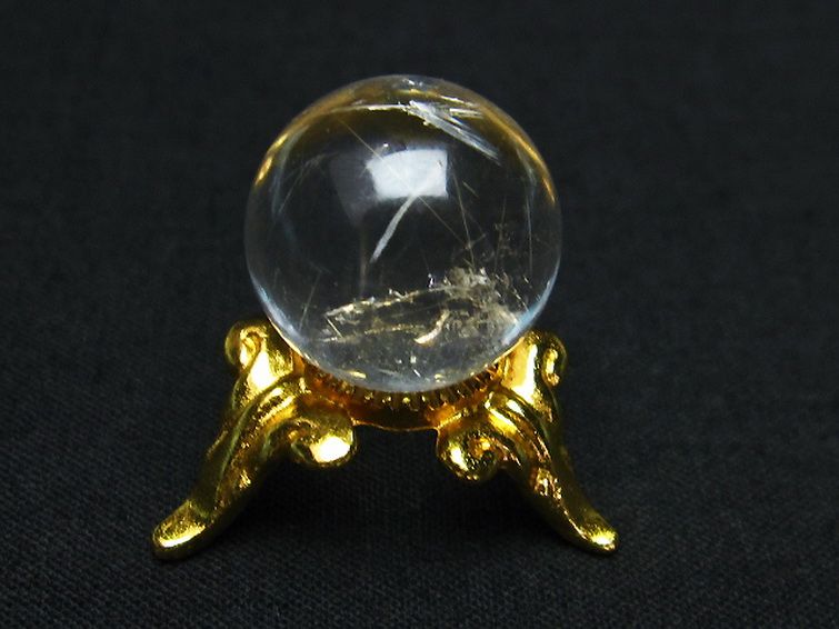 ルチル入り 水晶 丸玉 16mm [T318-3836] 1枚目