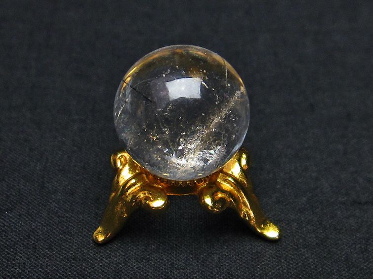 虹入り ルチル入り 水晶 丸玉 17mm [T318-3918] 3枚目