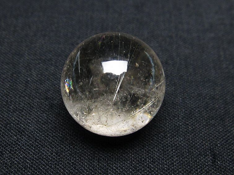 虹入り ルチル入り 水晶 丸玉 16mm [T318-4846] 2枚目