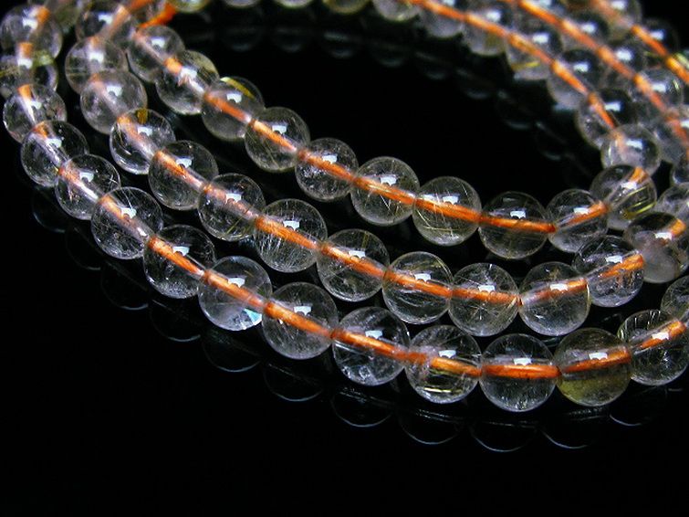 ゴールドタイチンルチル 一連 5mm ビーズ [t320-3286] 2枚目