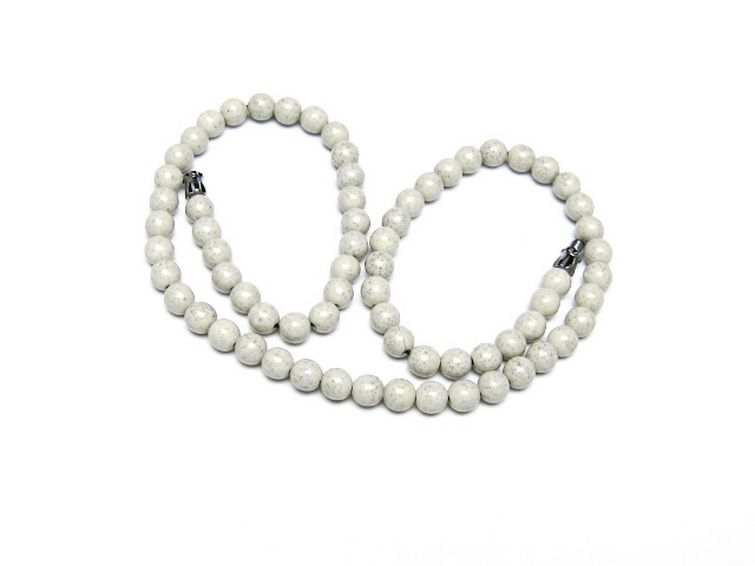 台湾産 北投石 天然ラジウム効果 ネックレス 6mm [t323-3090]