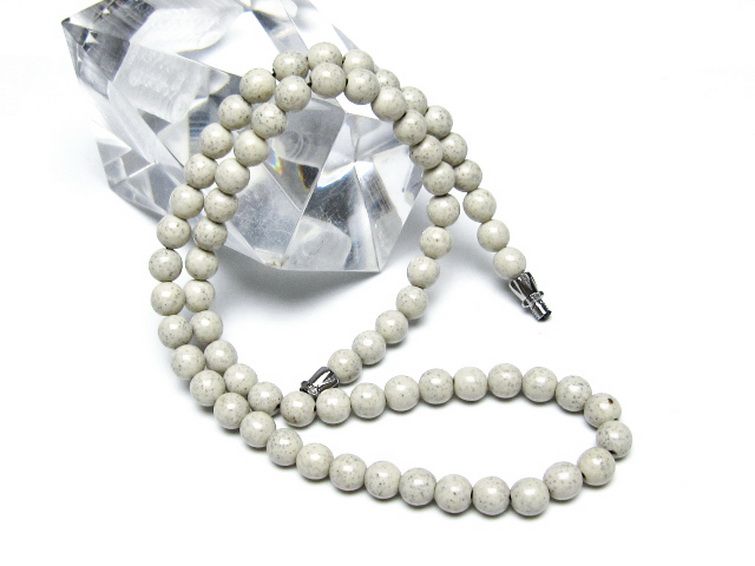 台湾産 北投石 天然ラジウム効果 ネックレス 6mm [t323-3090]